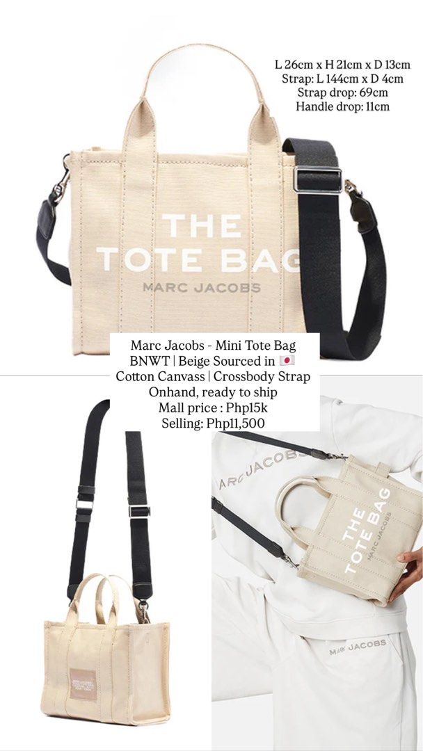 Marc Jacobs The Tote Bag - Mini (Category: Luxury Bags & Wallets) located in Manila. Submitted by VShoppeManila (Listing ID 1413792428, Image 1). Description: Mall Price (R*stan’s) : Php15K 💯 Guaranteed Authentic item - BNWT Inclusions : With Original Tag and cards 📝No return, no exchange except when proven fake - money back guaranteed (proof from professional authenticators, such as entrupy, is required) 📝Open for authentication (c/o buyer) �