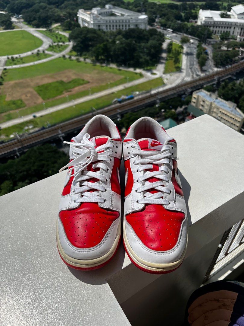 Nike Dunk Low Championship Red (Category: Sneakers) located in Manila. Submitted by pbs30 (Listing ID 1413697590, Image 3). Description: Nike Dunk Low “Championship Red” ❤️ (DD1391-600) STEAL Price at ₱1,300 only! RFS: Decluttering personal pairs & no OG box Additional Details: - 10 US - 2021 Release - 8.5/10 – Good condition - Natural Yellowing & Fixed minor sockliner tear - W/ Replacement Box 100% legit — no fakes, no swaps A true staple from N