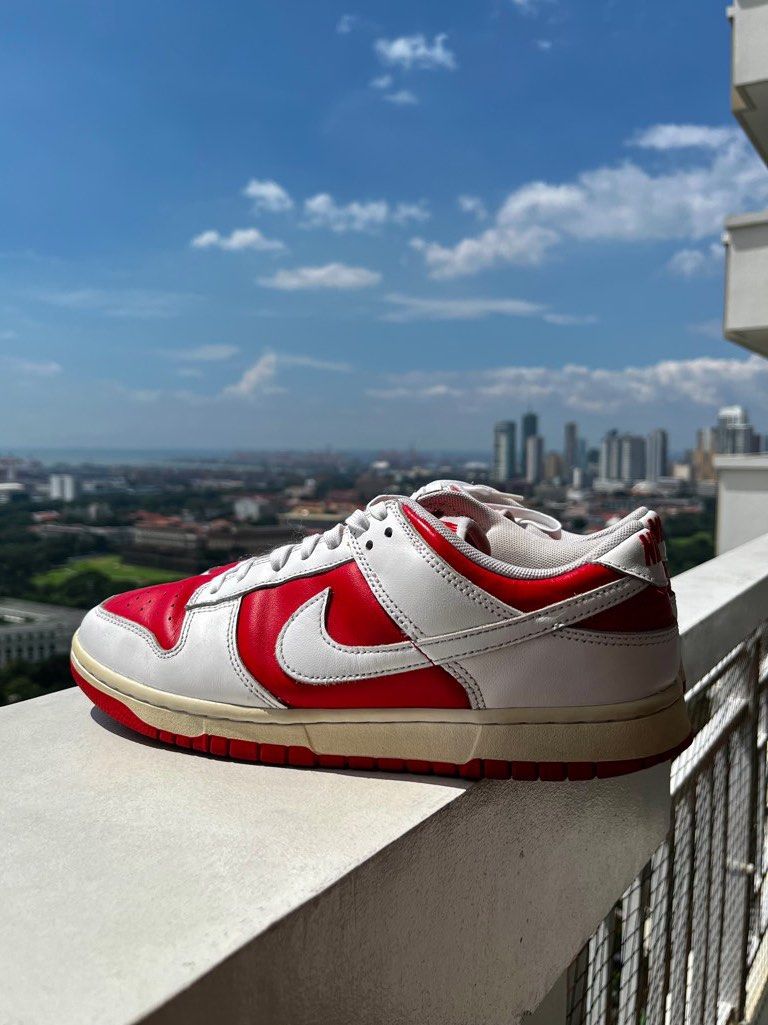 Nike Dunk Low Championship Red (Category: Sneakers) located in Manila. Submitted by pbs30 (Listing ID 1413697590, Image 1). Description: Nike Dunk Low “Championship Red” ❤️ (DD1391-600) STEAL Price at ₱1,300 only! RFS: Decluttering personal pairs & no OG box Additional Details: - 10 US - 2021 Release - 8.5/10 – Good condition - Natural Yellowing & Fixed minor sockliner tear - W/ Replacement Box 100% legit — no fakes, no swaps A true staple from N