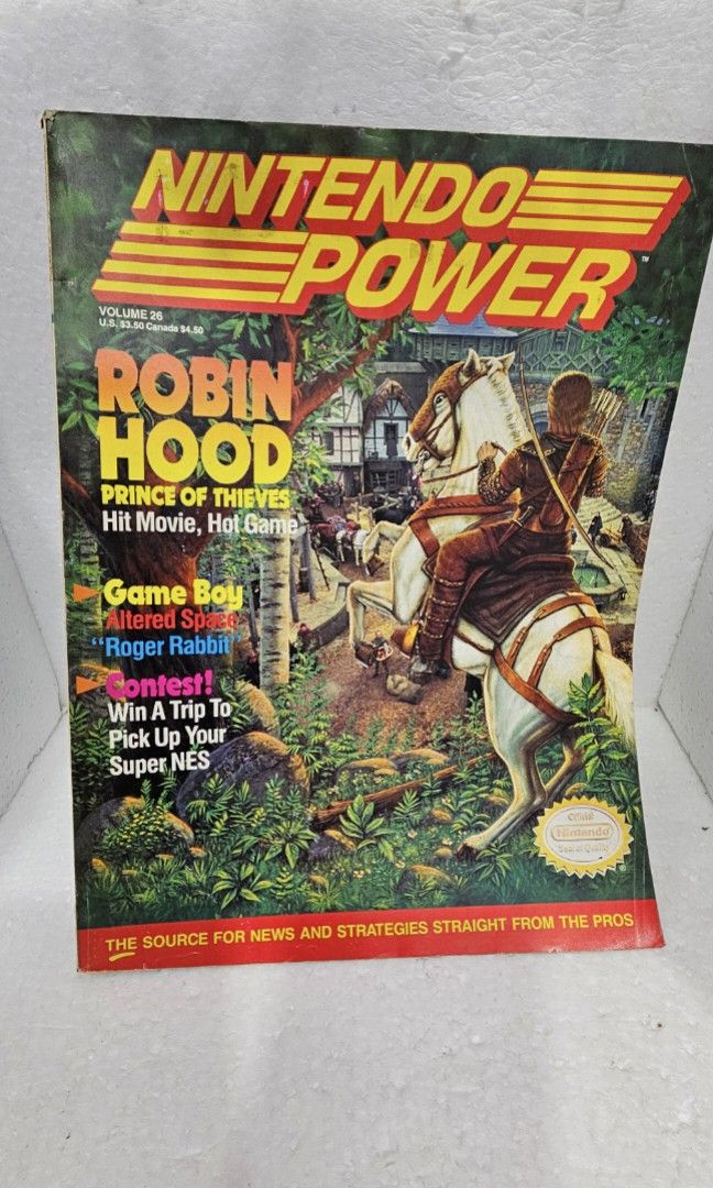 Nintendo Power Magazine - Robin Hood (Category: Nintendo) located in Baguio. Submitted by bitsbaguio (Listing ID 1413740064, Image 1). Description: - Nintendo Power magazine featuring Robin Hood: Prince of Thieves. - Includes articles about the movie and Game Boy content. - Features a contest to win a trip and a Super NES. - Edge wear due to age - Subscription/ contest card is cut-off. All other pages is intact nonetheless - Overall condition is 