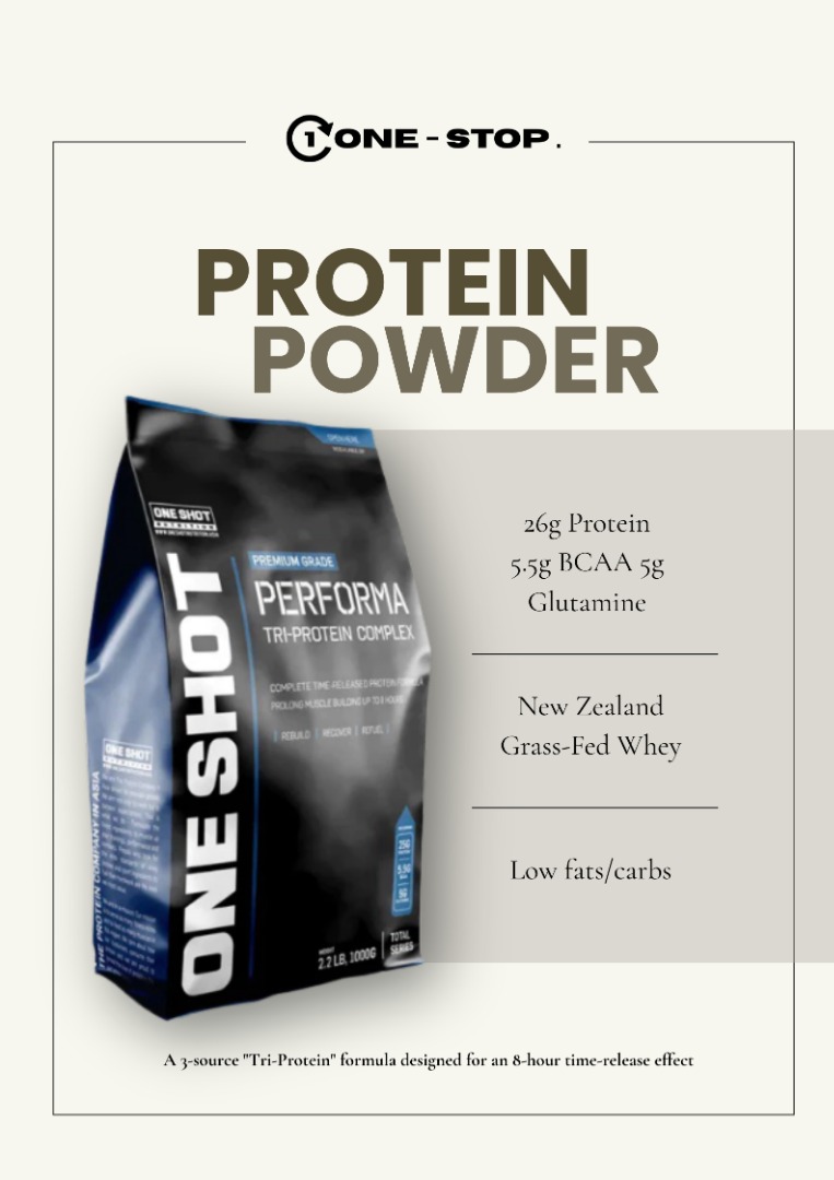 One Shot PERFORMA: 8-Hour Tri-Protein (1kg) | 25g Protein | Halal ...