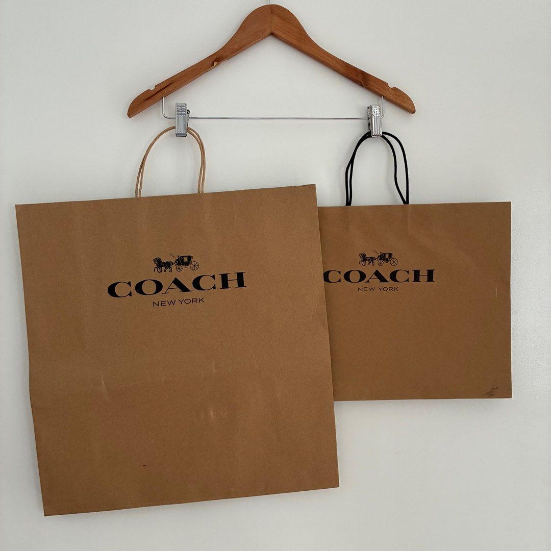 Original Coach Paper Bag (Category: Luxury Bags & Wallets) located in Manila. Submitted by sellingmystufffff (Listing ID 1413836366, Image 1). Description: Original 1pc medium size—₱199–can fit 1 shoe box, handbag 1pc Large size—₱350–can fit Shoe box, Tote Bag, Backpack Actual photos posted.