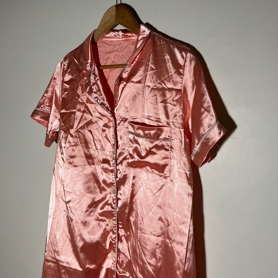Pink Silk Pajama Dress (Category: Undergarments & Loungewear) located in Paranaque City. Submitted by shopdeclutterfly (Listing ID 1413833449, Image 2). Description: BRAND: None BEST FITS: S-M Message me for more information. Important Notes: — Color may vary slightly due to lighting and screen settings. — This is a preloved item. — Minor signs of wear may be present — There may be small stains, dots, or marks due to storage and previous use. — P