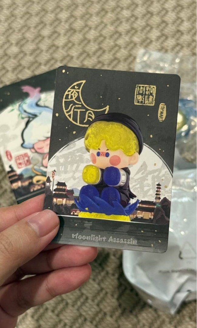 POP MART Matchless 14th Anniversary Series Figure (Category: Designer & Blind Box Toys) located in Paranaque City. Submitted by _hey.joie (Listing ID 1413833814, Image 1). Description: POP MART Matchless 14th Anniversary Series Blind Box – Pino Jelly: Moonlight Assassin ✨ ✔️ Brand new, sealed (with card + original packaging) ✔️ From the limited Matchless 14th Anniversary series 💸 Price: ₱400 negotiable (original price: ₱600) RFS: I don't collect