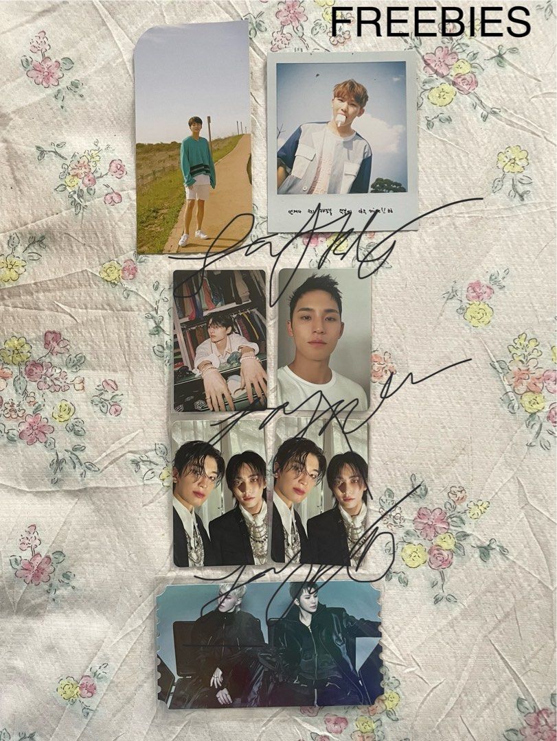 Seventeen Photocards (Quiting Sale) (Category: K-Wave Merchandise) located in Quezon City. Submitted by la.rds_ (Listing ID 1413708194, Image 2). Description: SOLD AS SET ONLY (30 PCs) - 2700 (dop - 2 weeks, nrdp 1000), 2,500 (payo) - mint to good condi but x sensi - can do hatian but will only ship to host - inclusions: 7 carver pcs 18 album pc (2 kit, 2 deluxe, 14 regular) 1 dicon pc 3 wvg pob 1 venue pc - second picture = freebies (will add mo