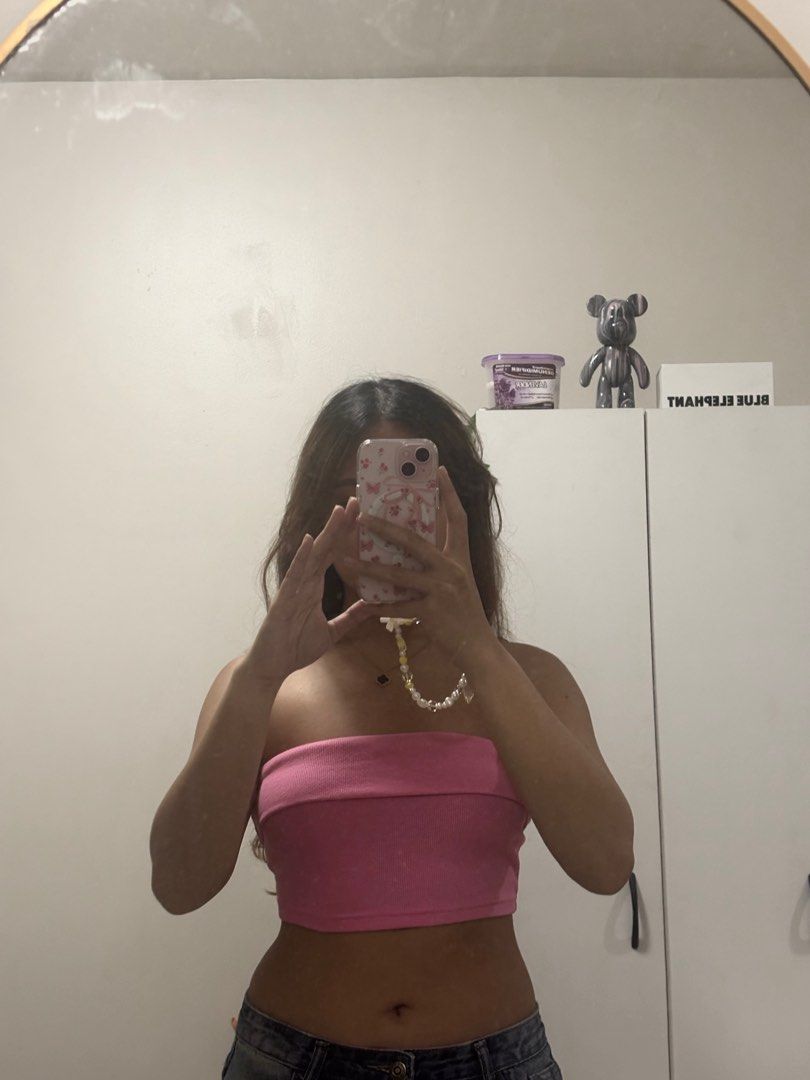 SHEIN Pink Tube Top (Category: Sleeveless) located in Muntinlupa City. Submitted by ldt30__ (Listing ID 1413742826, Image 2). Description: - s-m loc: paranaque or taft.