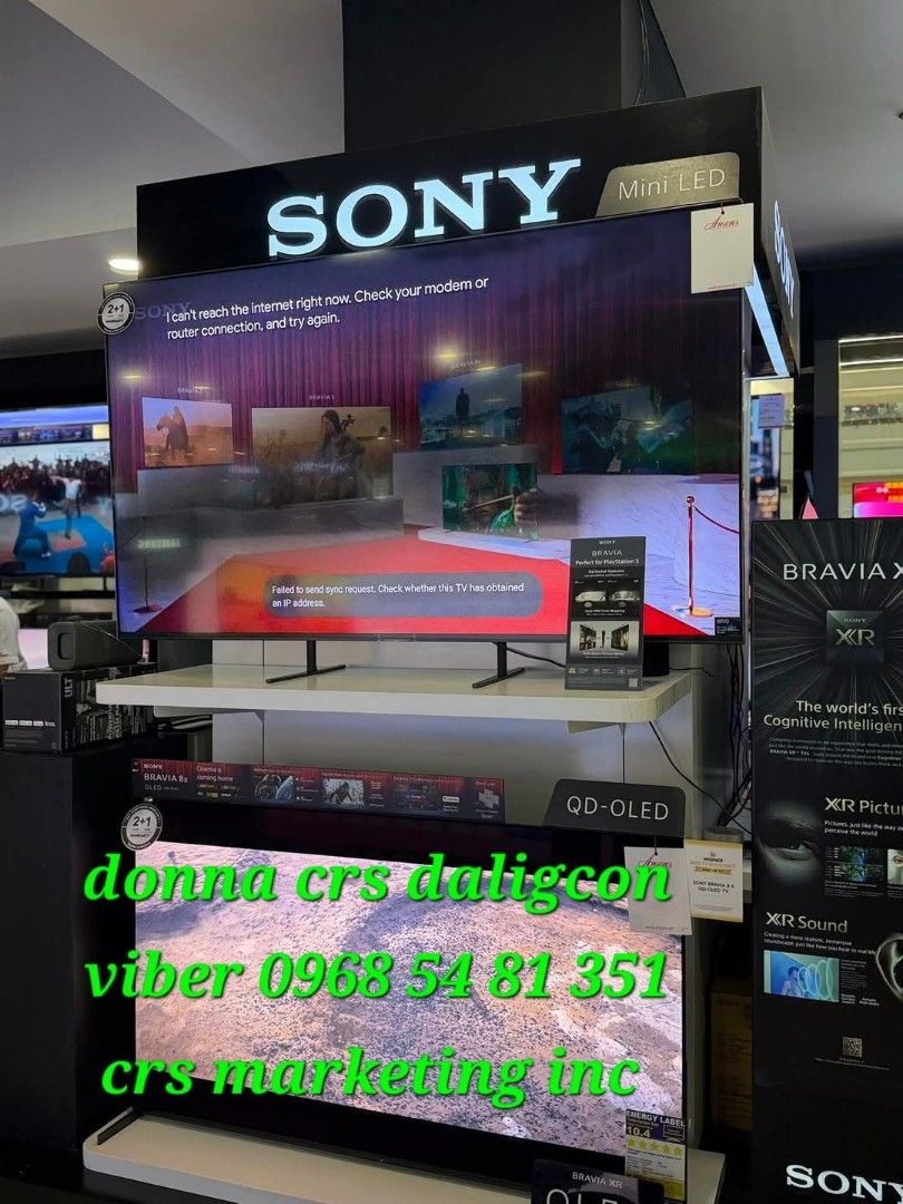 Sony tv (Category: TV) located in Quezon City. Submitted by daligcon19 (Listing ID 1413807659, Image 2). Description: 🟧 SONY BRAVIA 7 SERIES MINILED 65XR70 75XR70 85XR70 GOOGLE TV SONY OLED TV BRAVIA 8 SERIES 55XR80 65XR80 55XR80M2 65XR80M2 🟧 BRAVIA 5 SERIES 55XR50 - 54,200 65XR50 - 67,700 75XR50 - 99,500 98XR50 - 226,000 BRAVIA 7 SERIES K65XR70 - 90,000 K75XR70 - 144,500 K85XR70 - 214,000 BRAVIA 8 SERIES K55XR80M2 - 89,200 K65XR80M2 - 117,900 