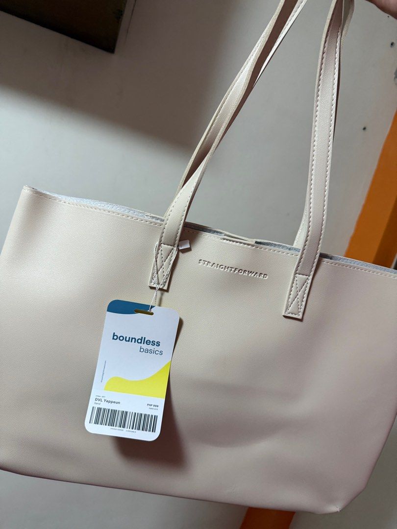 STRAIGHTFORWARD YEPPEUN CREAM TOTE BAG (Category: Tote Bags) located in Quezon City. Submitted by frannecess (Listing ID 1413821397, Image 2). Description: 🌸FOR SALE🌸 STRAIGHTFORWARD YEPPEUN CREAM TOTE BAG WITH TAG BRANDNEW Loc: Pasong Tamo, Quezon City.