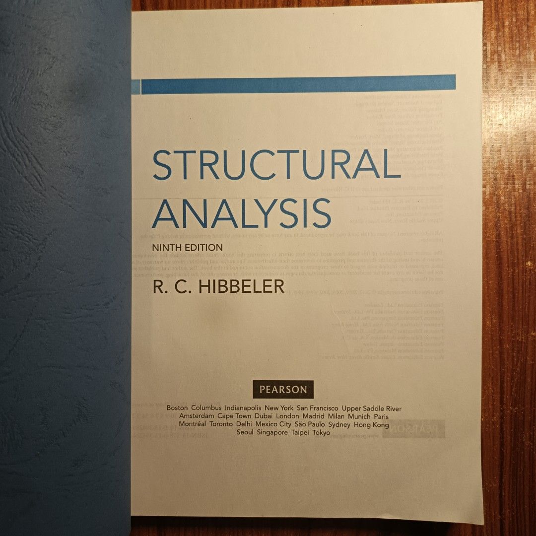 Structural Analysis 9th Edition by R.C. Hibbeler (Category: Textbooks) located in Tarlac. Submitted by laicolasse (Listing ID 1413809890, Image 3). Description: - Structural Analysis textbook - 9th Edition by R.C. Hibbeler - Published by Pearson - Topics include: statically determinate trusses, cables and arches, influence lines, and deflections - Price for both. Hinati lang into two para ma-bind..