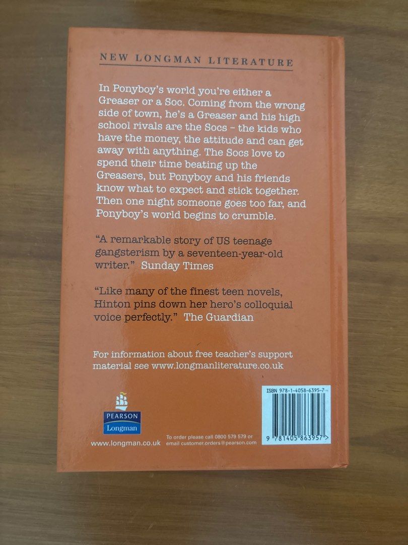 The Outsiders by S.E. Hinton - Pearson Longman, Hobbies & Toys, Books ...
