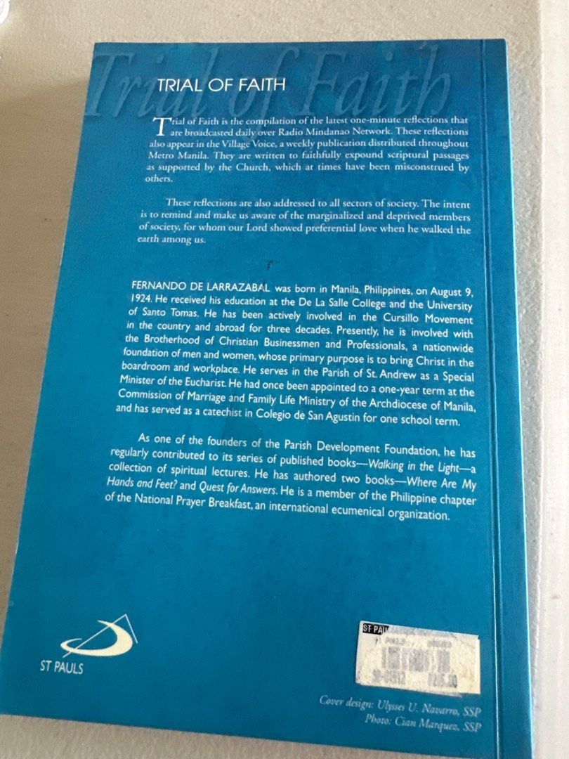 Trial of Faith (Category: Religion Books) located in Quezon City. Submitted by chuunic (Listing ID 1413675021, Image 3). Description: .