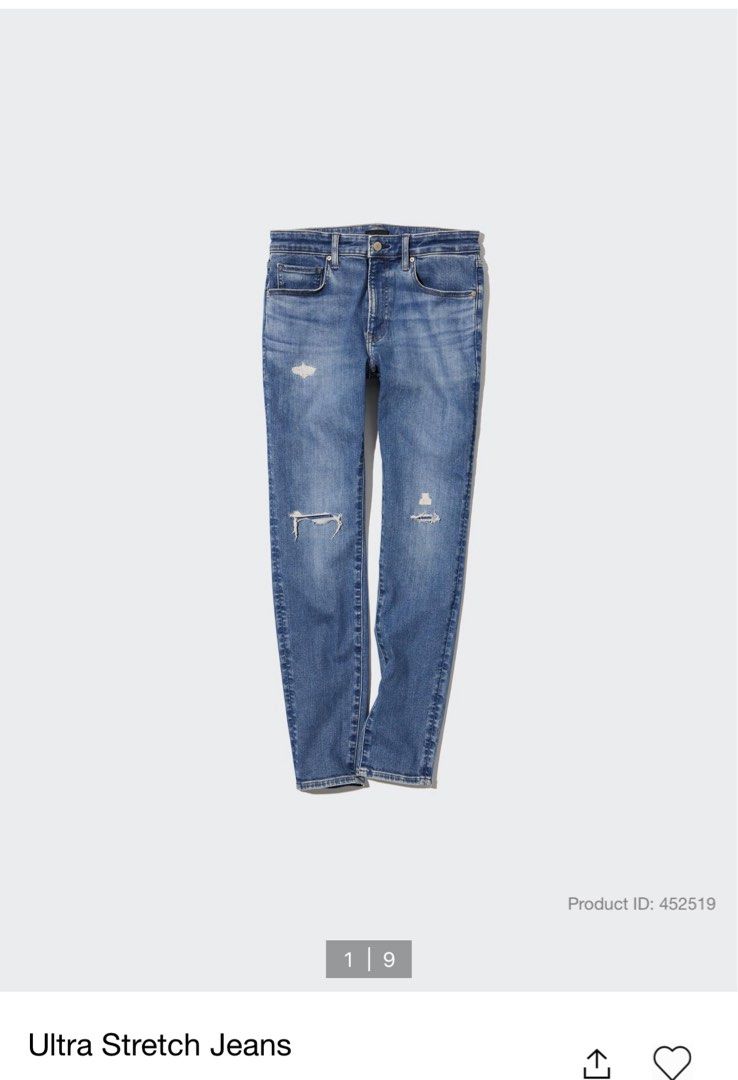 Uniqlo Ultra Stretch Jeans (Category: Jeans) located in San Fernando. Submitted by jopettt (Listing ID 1413819022, Image 1). Description: Uniqlo Skinny Ripped Jeans (Stretchable) Size: 30 Leg Opening: 5.5" Length: 39" 9/10 P1,000.