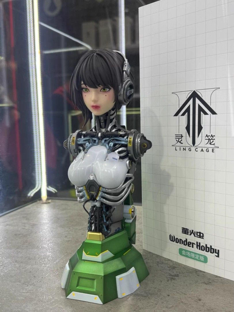 包順豐 會場限定幽綠版 灵笼ash 機械人1/4比例 可貶眼胸像 figure 模型 公仔, 興趣及遊戲, 玩具 & 遊戲類 - Carousell