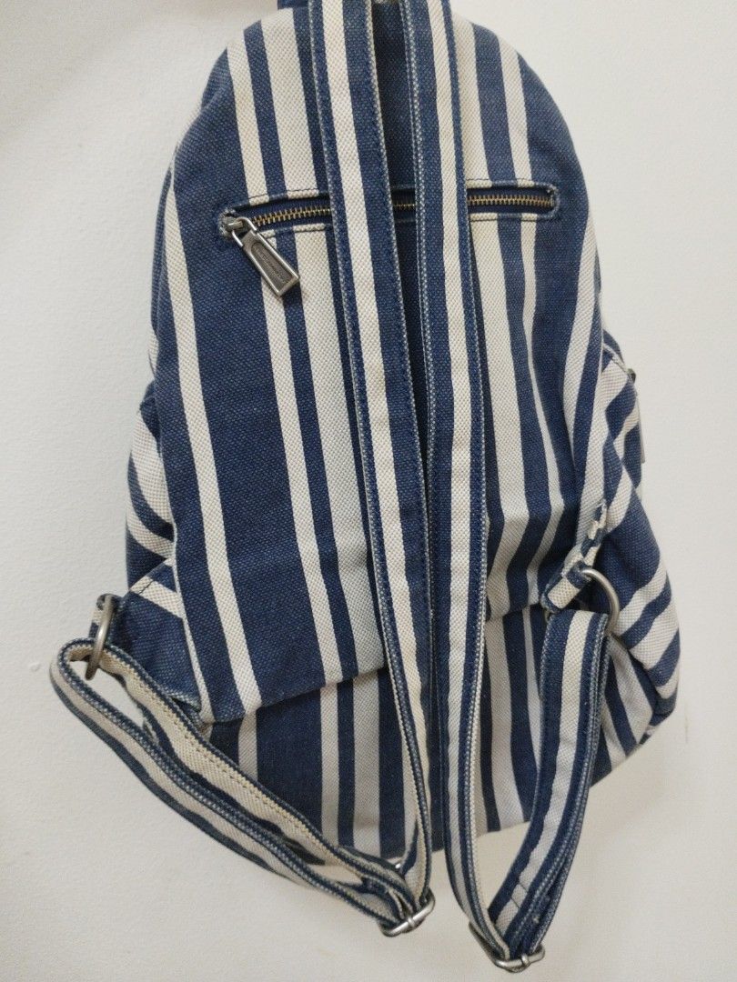 ✨ Rebecca Minkoff striped leather and canvas backpack (Category: Luxury Bags & Wallets) located in Santa Rosa. Submitted by leShoppe (Listing ID 1390561358, Image 3). Description: 📌1st photo for reference only just need wash.
