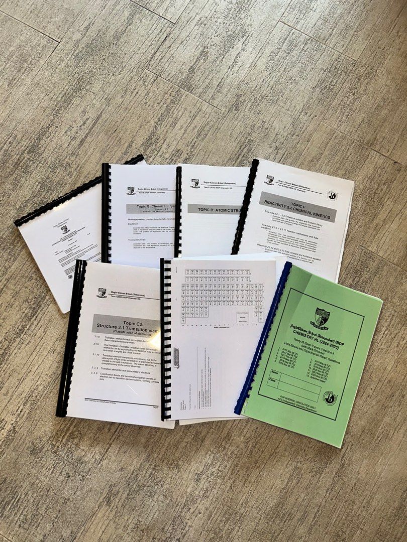ACS(I) Chemistry HL Notes and Papers, Hobbies & Toys, Books & Magazines ...