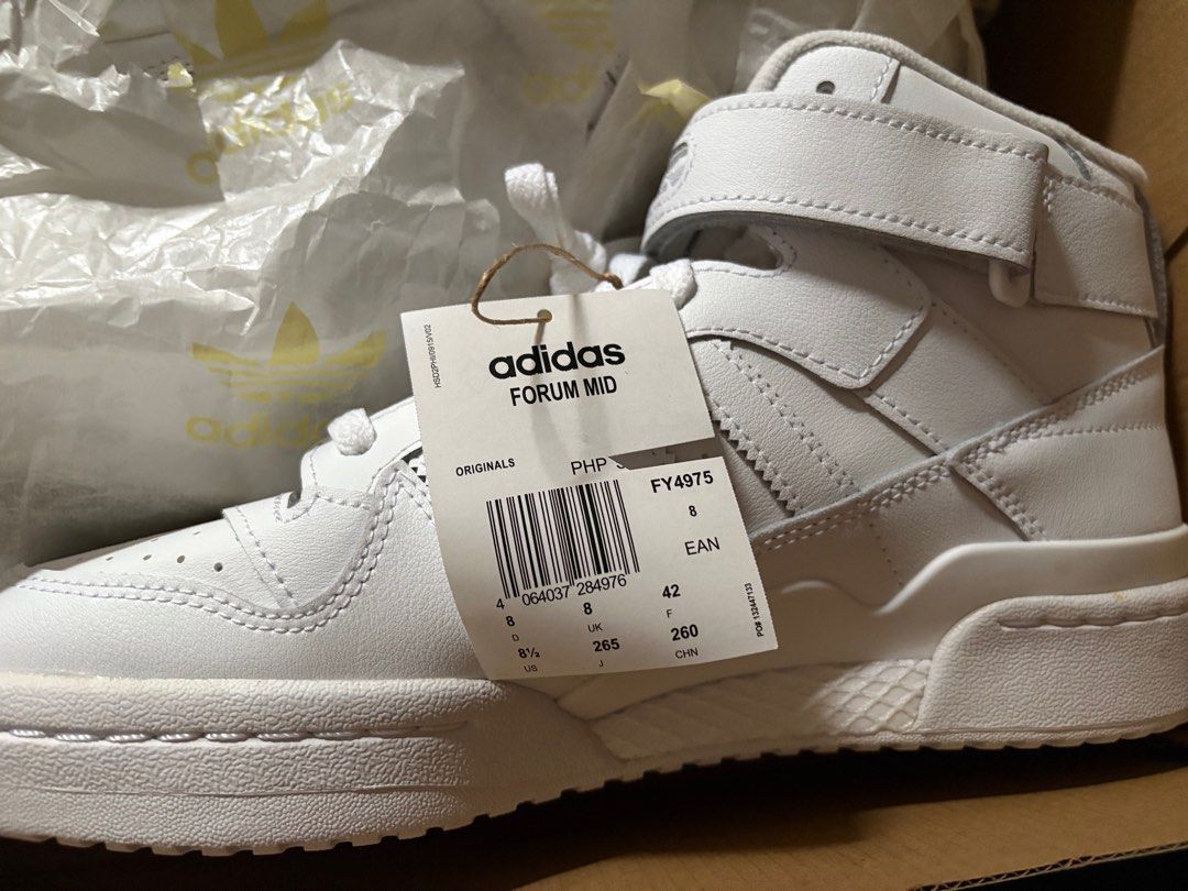 Adidas Forum Mid Shoes (White) (Category: Sneakers) located in Marikina City. Submitted by minimalismic_ (Listing ID 1413886051, Image 1). Description: Brand New! Never been used. US 8.5 UK 8 Price still negotiable if sure buyer! .