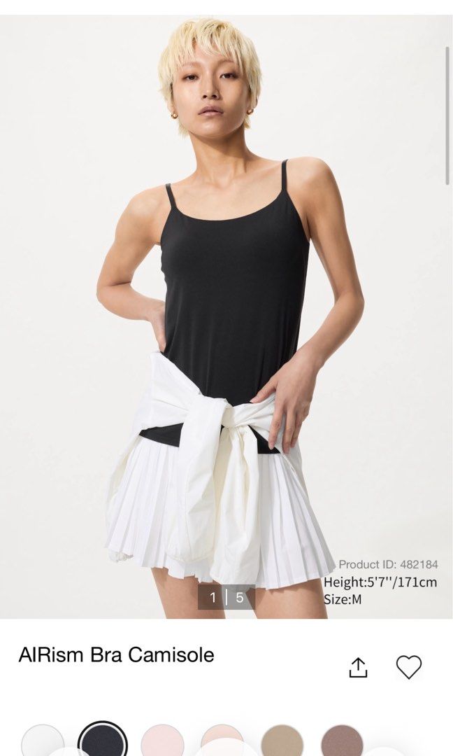 AIRism Bra Camisole Black (Category: Sleeveless) located in Calamba. Submitted by 99ells (Listing ID 1413975221, Image 1). Description: - Size: Small - Bought for 990 - RFS: Di na kasya - No last price. Lowballers will not be accommodated. MOP: GCash/BPI MOD: JRS/LBC LOC: Calamba.