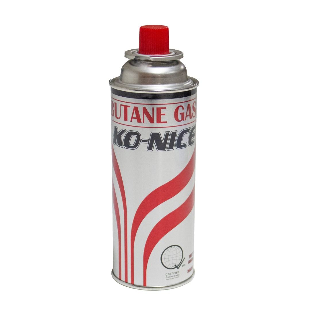 Butane gas Konice Brand (Category: Bakeware) located in Manila. Submitted by angelokon56028 (Listing ID 1413907935, Image 2). Description: konice butane Gas Fuel for Portable Gas Stoves, Gas Torches, Lighters igniters, Camping Lanterns 30% ISO Butane 60% Normal Butane 10% Propane High Searing Fire – 1 hr and 40 mins Medium Searing Fire – 2 hrs and 20 mins Low Searing Fire- 3 hrs.