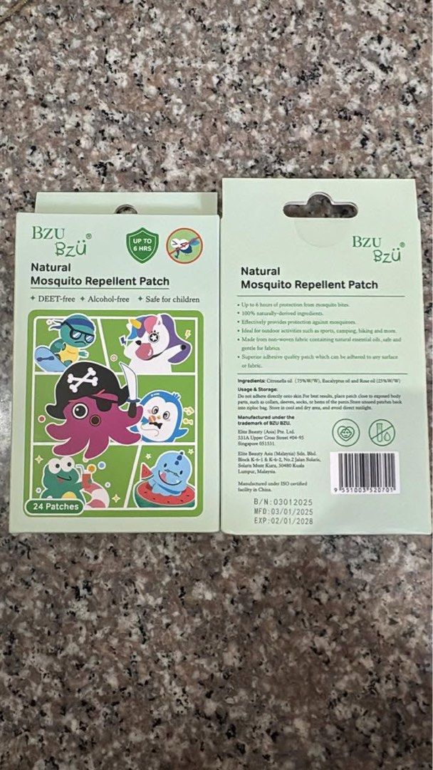 BZU Natural Mosquito Repellent Patch (Category: Insect Repellents) located in Manila. Submitted by weartogo (Listing ID 1413979094, Image 1). Description: Bzu Bxu Natiral Mosquito Repellent Patch (24 patches per box).