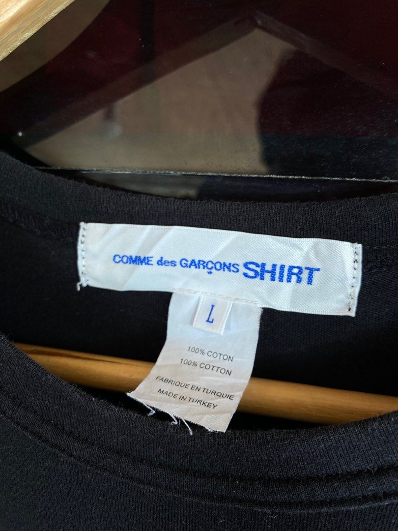 COMME des GARCONS SHIRT (Category: Tshirts & Polo Shirts ) located in Tandag. Submitted by vncntmrcllns (Listing ID 1413871570, Image 3). Description: Width: 20 Length: 27 Large on tag -Excellent Condition -Already wash -No issue -Color rate 9.5 /10 or better -no major issue .
