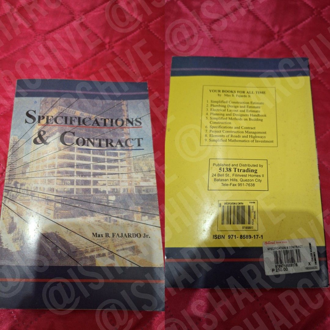 Construction Books by Max B. Fajardo Jr. (Category: Textbooks) located in Manila. Submitted by isharchive (Listing ID 1413933693, Image 2). Description: Bundle. All 7 books. Not selling single book. Original price for all 7 is around ₱1,800, selling all 7 for ₱1,000. Very good condition, like brand new. .