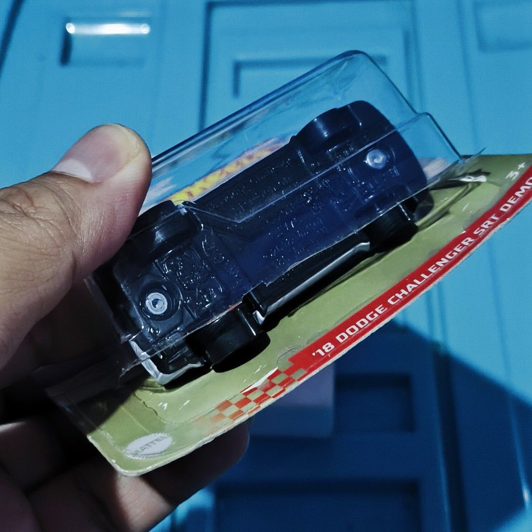 Hot Wheels '18 Dodge Challenger SRT Demon (Category: Vehicle & Diecast Models) located in Los Banos. Submitted by Kiwi83 (Listing ID 1413959705, Image 2). Description: - Hot Wheels '18 Dodge Challenger SRT Demon - Opened -Card has soft corners Payment: GCash or upon meetup Meetup: BFAR 4A Regional Fisheries Training Center at Los Baños Laguna Courier: LBC/JRS/Lalamove (Buyer shoulders shipping fee).