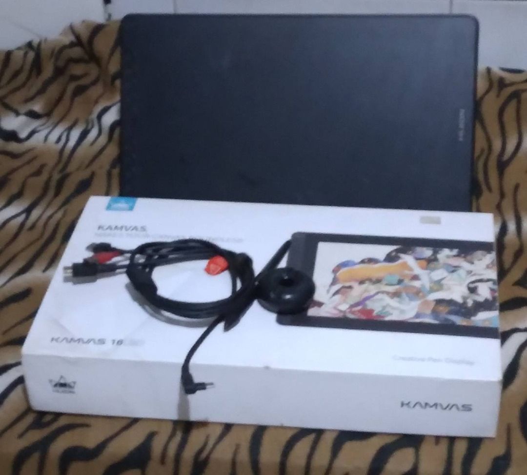 [RUSH!] Huion Kamvas 16 Drawing Tablet (Category: Others) located in Quezon City. Submitted by Tobywoby (Listing ID 1414042796, Image 1). Description: - Huion Kamvas 16 drawing tablet with pen display. - Includes original box, cables, and pen. - Features a vibrant display. - Black tablet with Huion logo. - Originally purchased for PHP 16,500 - NO ISSUES!!! Send any inquiries through Carousell if you're interested..