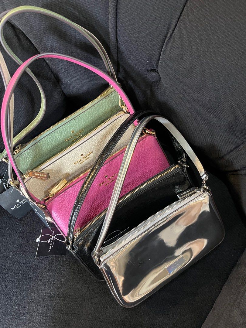 Kate Spade Small Shoulder Bag / Kili bag (Category: Luxury Bags & Wallets) located in Lucena. Submitted by thevintagemini (Listing ID 1413950377, Image 2). Description: The size is perfect for any casual outings 💕 - Retails for 11k - Kate Spade small shoulder bags - Available colors: black, silver, pink, green, white - Features zip closure - Includes a small handle - with tags attached - from US.