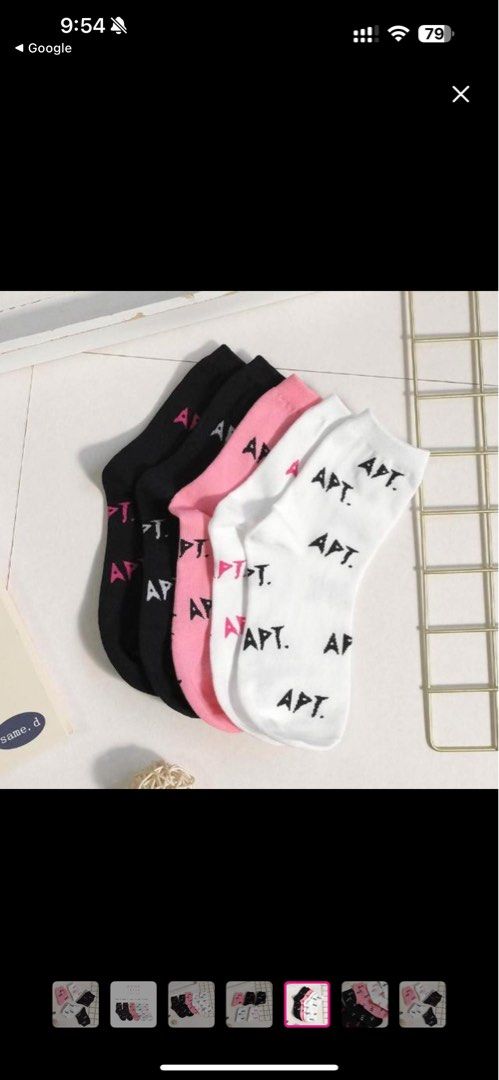 Korean Socks- APT Song -Iconic Socks (Category: Socks & Tights) located in Manila. Submitted by trendphile (Listing ID 1414006341, Image 3). Description: SOLD AS PER PAIR Product Information: ✔️1 Pair of socks 🏷 with tag ✔️Socks Size: adult free size (size 5-10) ☑️Legit Seller 🚚Lalamove Pick Up 📍Location: Binondo Area Mop: Gcash/Bank Transfer #socks #socksph #socksforsaleph #koreansocks #koreansocksph #ootd #ootdph #fashiontrends #fashionph #c