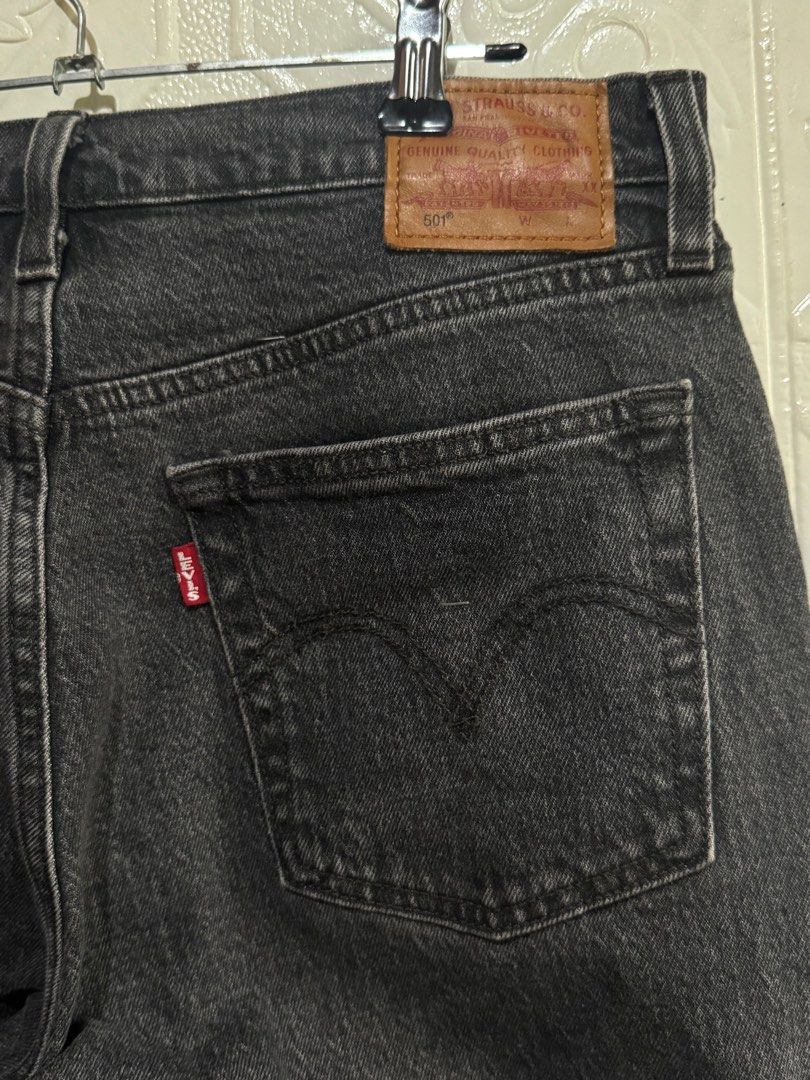 Levi's 501 Studded Jeans (Category: Jeans) located in Baguio. Submitted by ezaussie (Listing ID 1413897299, Image 3). Description: - Levi's 501 jeans - Dark grey wash - Studded embellishments - Classic red tab and back pocket stitching - Straight leg fit - Size: W29 L28 - Water<Less> technology.