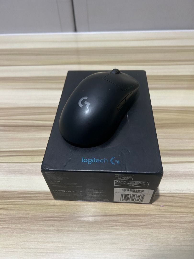 Logitech G Pro Wireless Mouse (LOWEST PRICE ) (Category: Mouse & Mousepads) located in Quezon City. Submitted by grapescout (Listing ID 1414039097, Image 1). Description: - Logitech G Pro Wireless mouse - Color: Black - Includes original box - Has cosmetic issues on the wheels but still works really well - complete set.
