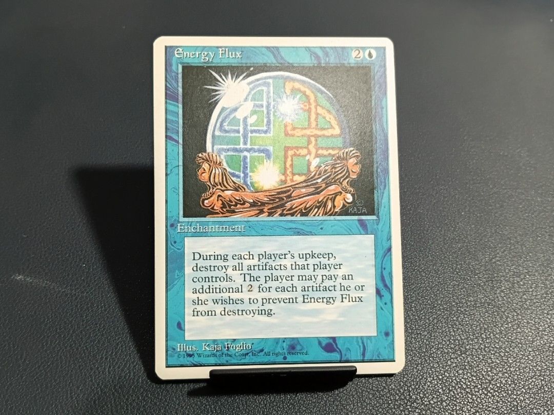1995 Magic: The Gathering - 4th Edition Energy Flux Card MTG (Category: Raw Singles) located in Manila. Submitted by _mugen24 (Listing ID 1414025708, Image 1). Description: - 4th Edition MTG - Used card, manage expectations Can be delivered by Lalamove, Grab or J&T Shipping fee shouldered by buyer MOP: GCash, Gotym, BDO, Maya.