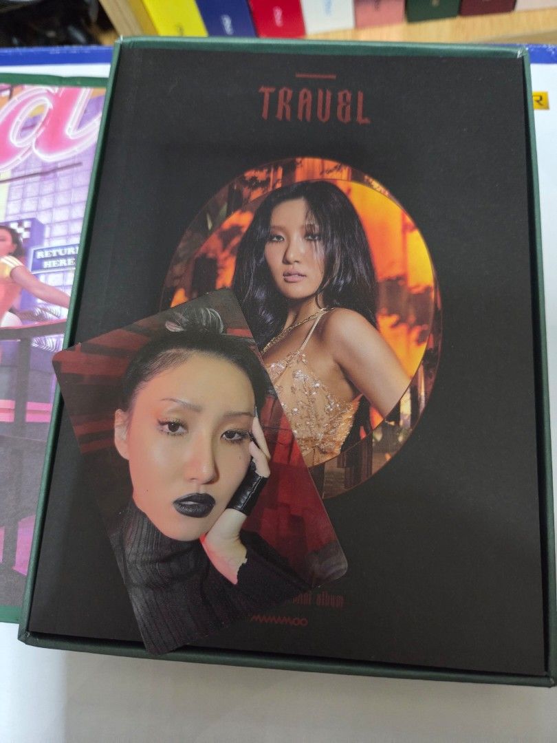 MAMAMOO Travel Album (Category: CDs & DVDs) located in Makati City. Submitted by exomegan (Listing ID 1413917007, Image 2). Description: Mamamoo Travel Album -Hwasa page PB and Lyric Book and CD -Hwasa Photocard Upper Left and Lower right corner creases as indicated in photo RFS - Duplicate/Extra Meet Up BGC/Makati/Halfway.