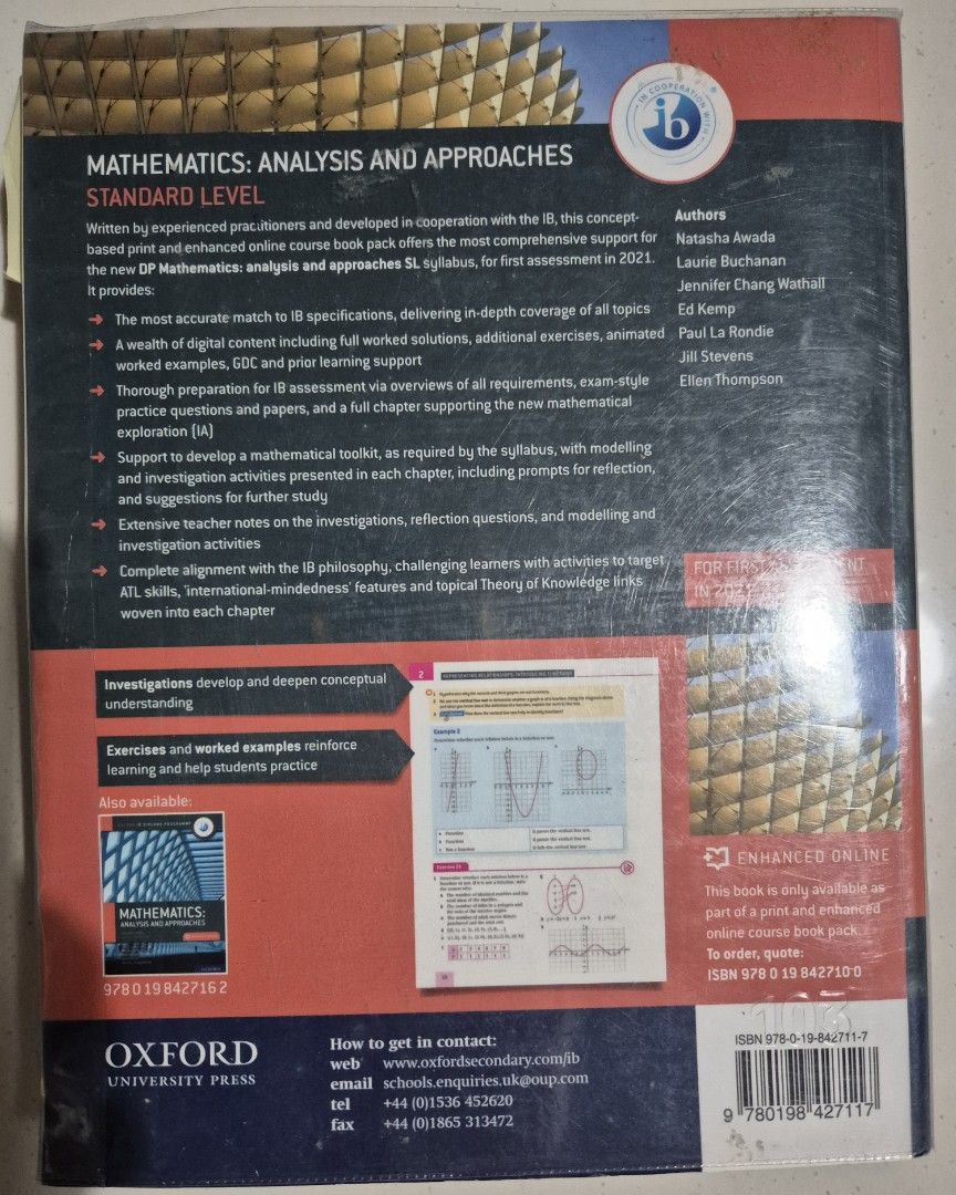 Analysis And Approach Math Mathematics: Analysis and Approaches SL Textbook, Hobbies & Toys, Books ...