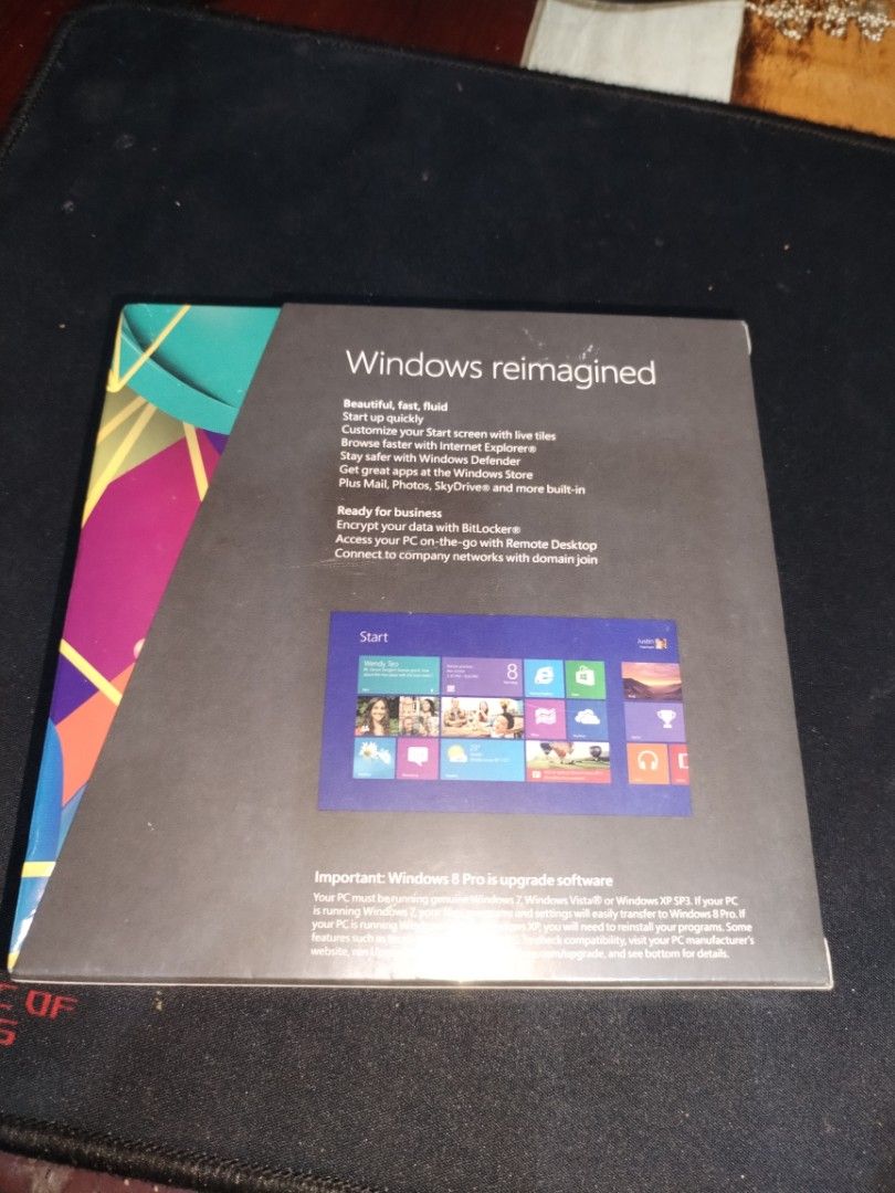 Microsoft Windows 8 Pro Upgrade (Category: Software) located in Quezon City. Submitted by edz0n (Listing ID 1413925562, Image 2). Description: - Upgrade to Windows 8 Pro License Sealed .