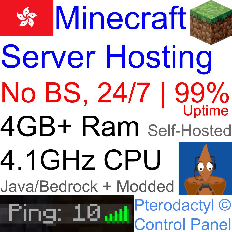 MINECRAFT SERVER HOSTING （分類：其他）位於 Hong Kong。 由 charles524 提交（商品編號 1413948395，圖片 1）。簡介： Description in pictures。