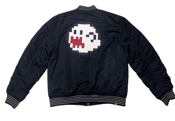 Mostly Heard Rarely Seen 8bit (MHRS) Pixel / Arcade Ghost Graphic Bomber Jacket (Category: Coats, Jackets and Outerwear) located in Baguio. Submitted by lattethrift21 (Listing ID 1414001336, Image 1). Description: Mostly Heard Rarely Seen (MHRS) 8bit Pixel / Arcade Ghost Graphic Bomber Jacket Xl on tag 28.5x21 No issue Excellent condition .