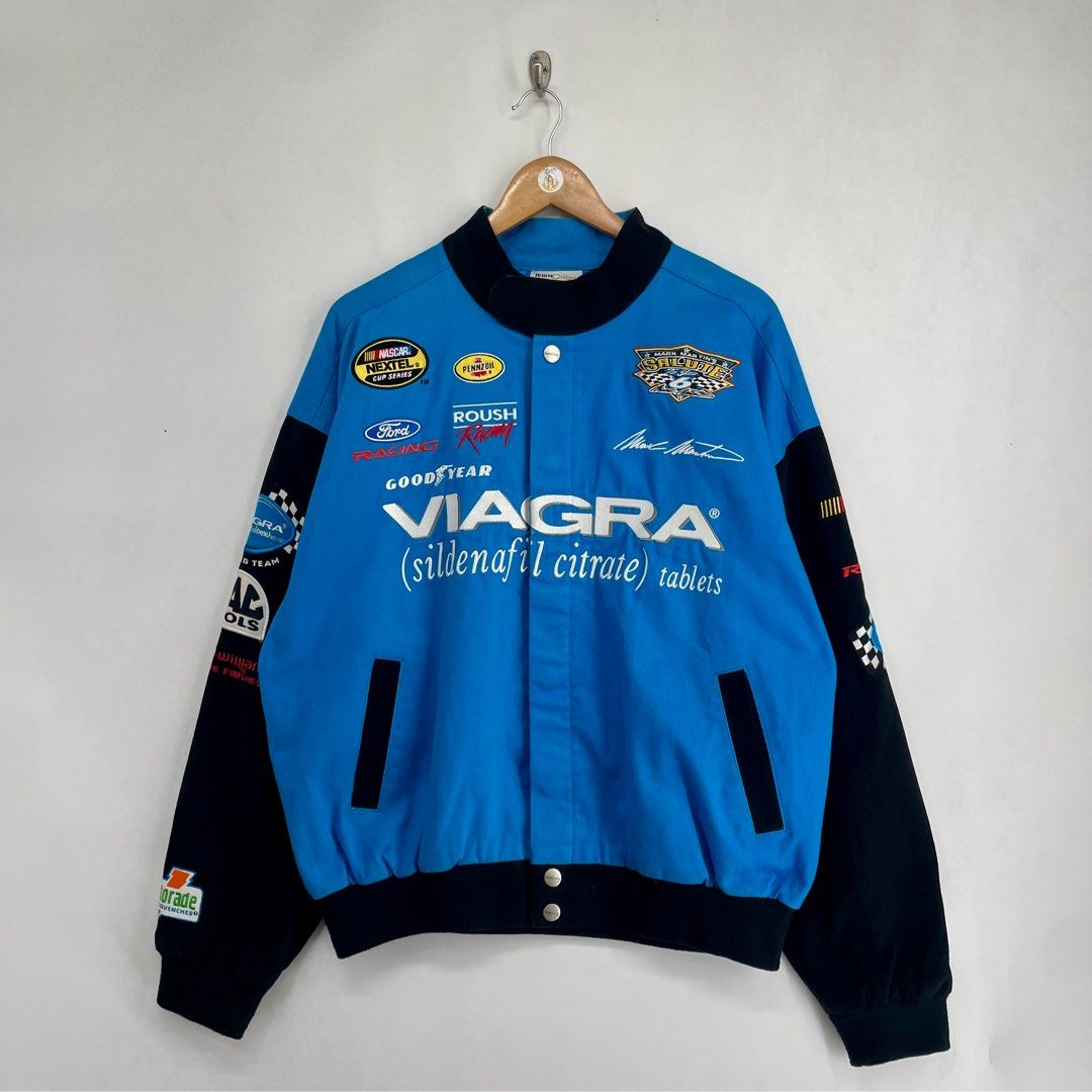 Nascar Viagra Racing Jacket (Category: Coats, Jackets and Outerwear) located in Mandaluyong City. Submitted by armrhts (Listing ID 1414022971, Image 1). Description: Size: Medium Dimensions(inches) •Width: 24" •Length: 26" •Pit to Cuff: 20" .