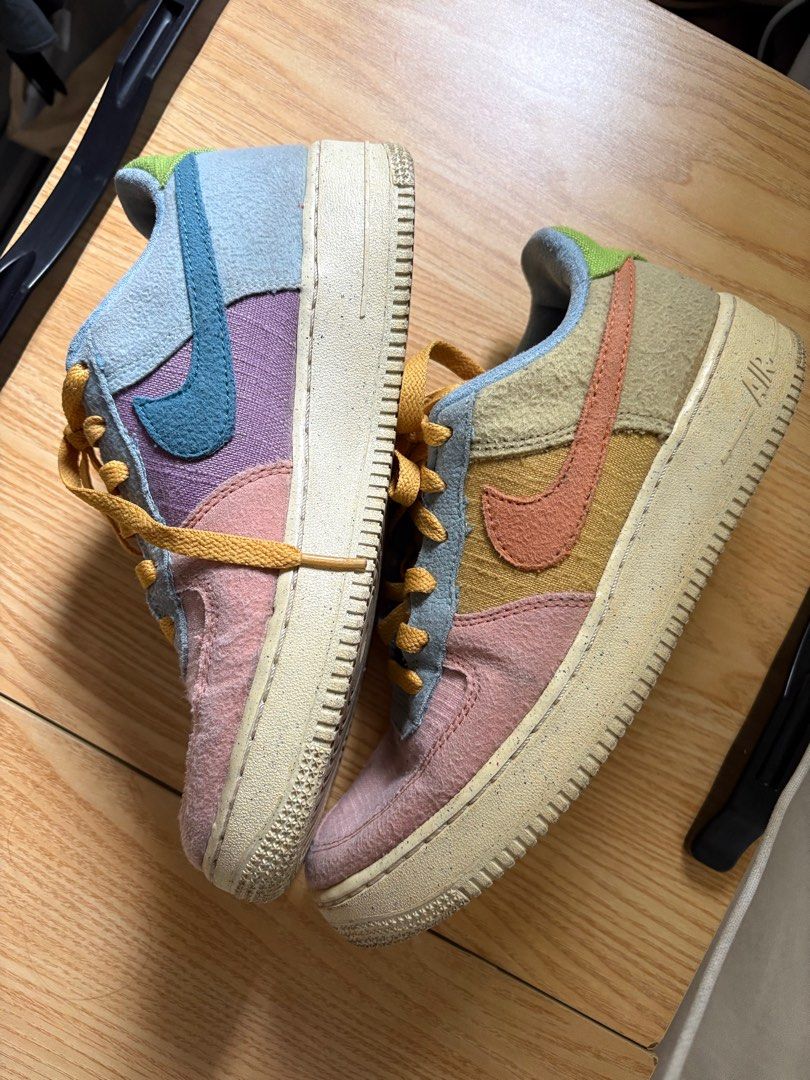 Nike Air Force 1 Low Multi-Color (Category: Sneakers) located in Taguig. Submitted by junamee (Listing ID 1413937699, Image 1). Description: Well used, minor scratches and stain Size 7Y (US 8.5 W).