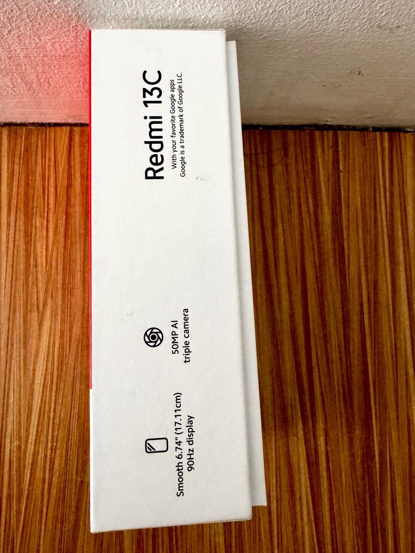 Orig Xiaomi Redmi 13C box (Category: Xiaomi) located in Manila. Submitted by rush_decluttering_sale (Listing ID 1414002736, Image 2). Description: 100% authentic Xiaomi Redmi 13C box maayos na maayos po BOX ONLY kung kailangan mo ng box para sa phone mo o pang regalong phone na walang box SELLING IT FOR 300pesos only FIXED Moneyback guarantee if proven fake WE DO NOT SELL FAKE meet up loc: malate area .