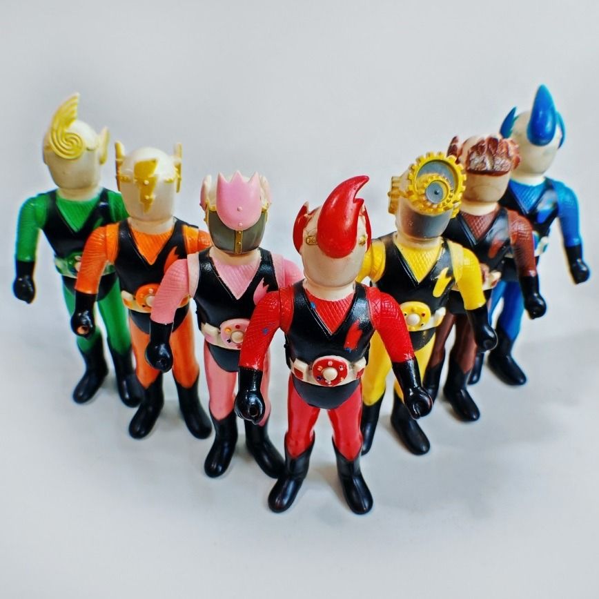 Rare Vintage 70s Popy Ninja Captor 5” Sofubi 7 Figures Sentai set toy ...