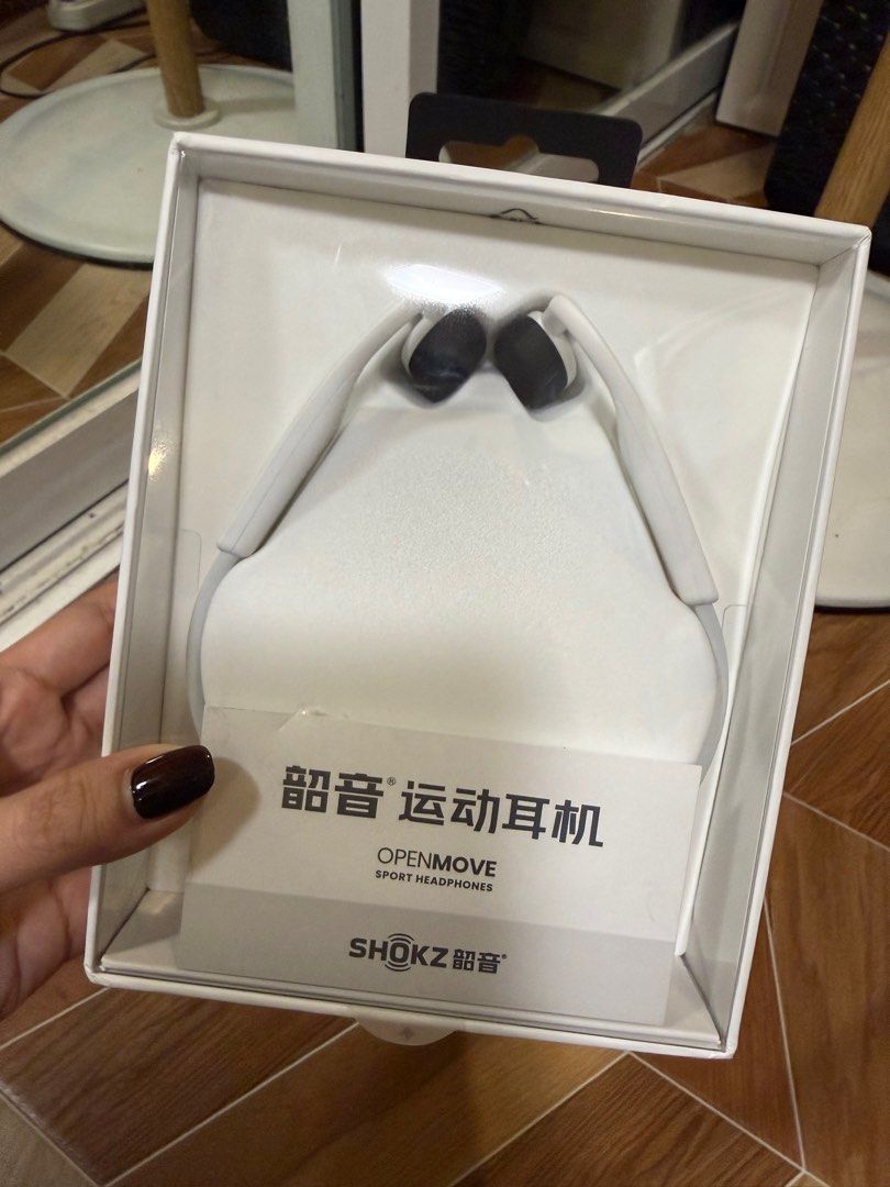 Shokz OpenMove S661 Bone Conduction Headphones (Category: Headphones & Headsets) located in Caloocan City. Submitted by leigh_houseof (Listing ID 1413987058, Image 1). Description: - Original Shokz OpenMove S661 bone conduction headphones - Color: White - Includes original box, accessories, and manuals - Accessories: Charging cable, carrying pouch, and more - Model: IP55 water-resistant RFS: Large for my head; box opened but not used .