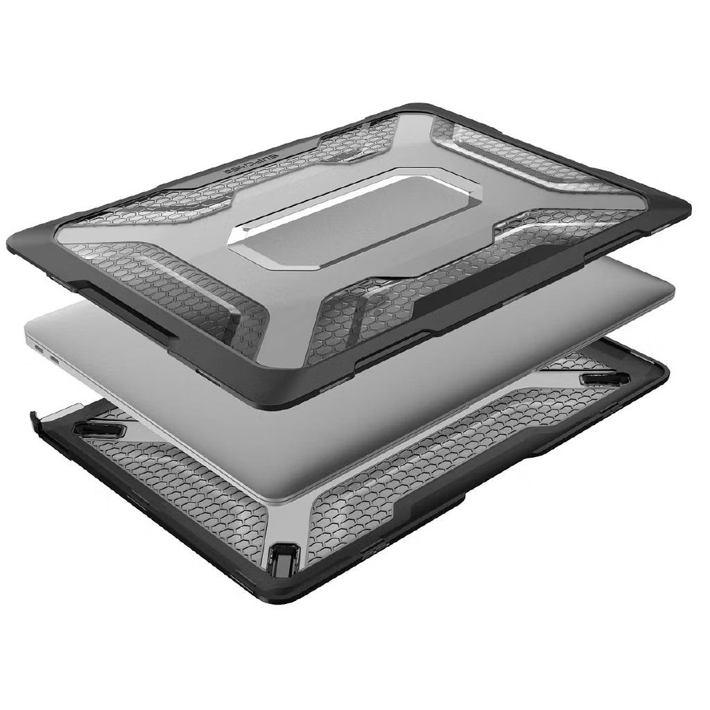 SUPCASE MacBook Air 13" Case (Category: Laptop Bags & Sleeves) located in Manila. Submitted by penkua (Listing ID 1413975145, Image 3). Description: - Compatible with MacBook Air 13" with Touch ID (Model A1932) - 360° corner and impact protection - Clear back with stylish honeycomb design - Durable black frame - Easy installation - Full access to all ports and features RFS: bought the wrong model and seller didn' allow me to return since I went p