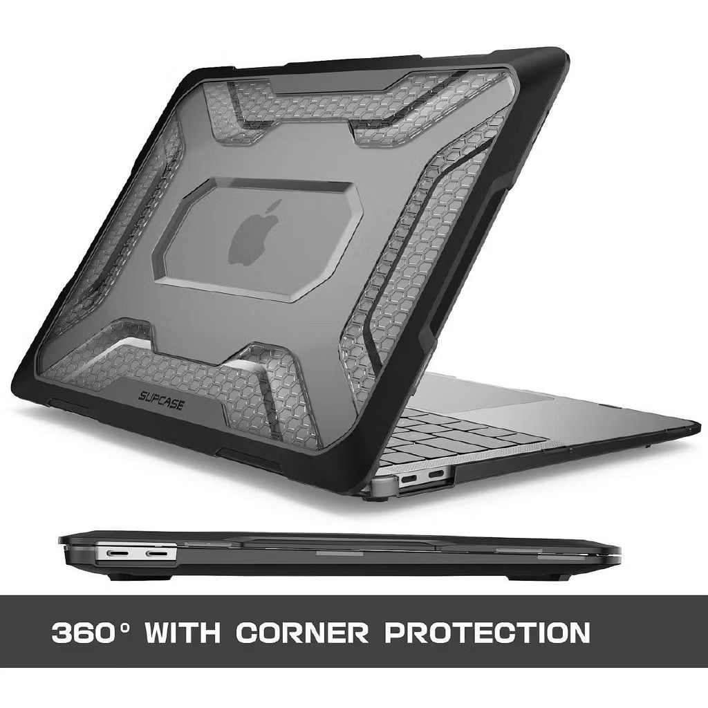 SUPCASE MacBook Air 13" Case (Category: Laptop Bags & Sleeves) located in Manila. Submitted by penkua (Listing ID 1413975145, Image 2). Description: - Compatible with MacBook Air 13" with Touch ID (Model A1932) - 360° corner and impact protection - Clear back with stylish honeycomb design - Durable black frame - Easy installation - Full access to all ports and features RFS: bought the wrong model and seller didn' allow me to return since I went p