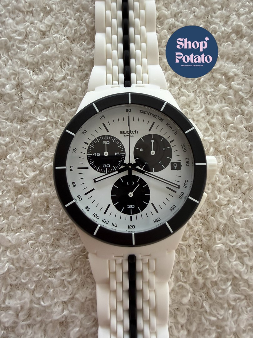 Susw407 Swatch Watch - Piste Noire SUSW407 Chronograph, Men's Fashion, Watches ...