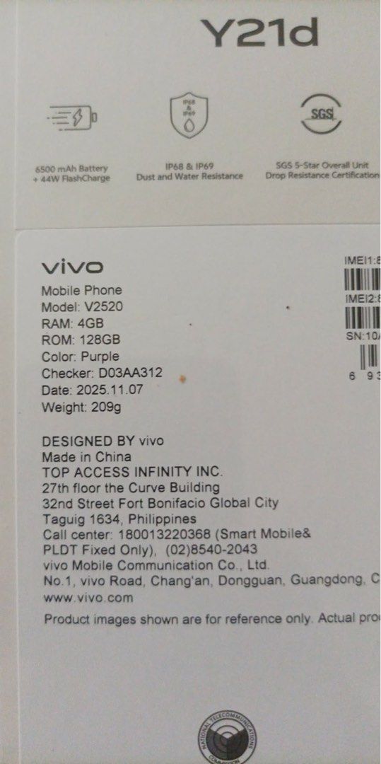 Vivo Phone Y21d (Category: Vivo) located in Manila. Submitted by majav (Listing ID 1413979524, Image 2). Description: .