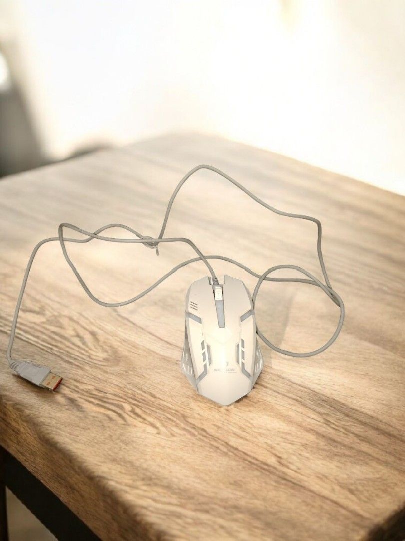 Wired Gaming Mouse (Category: Mouse & Mousepads) located in Manila. Submitted by stuffzz2shop (Listing ID 1414051069, Image 1). Description: - White and gray design - Wired gaming mouse - USB connector - Features a scroll wheel - Multiple buttons Shipping every Tuesday and Wednesday No rush shipping please No cash on delivery No meet ups due to work schedule J&T express delivery I can send a video while navigating the unit—just let me know! 😊 Me