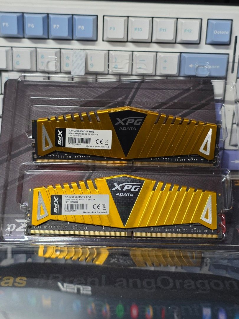 XPG ADATA DDR4 8GB 2666MHz 1.2V (Category: Desktops) located in Taguig. Submitted by aryaannn_ (Listing ID 1413983621, Image 2). Description: XPG ADATA DDR4 8GB MODEL: AX4U266638G16-BRZ COLOR: Gold / Black DDR4 2666(16)8GX8 CL 16-18-18 1.2V 2,500 EACH❗️❗️❗️.