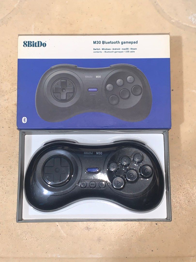 8BitDo M30 Bluetooth Nintendo Switch PC Android (Category: Controllers) located in Taguig. Submitted by paradise.collections (Listing ID 1414206833, Image 1). Description: - 8BitDo M30 Bluetooth gamepad - Compatible with Switch, Windows, Android, macOS, and Steam - Features a classic design - Ideal for retro gaming - Includes a USB cable Pickup at Taguig.