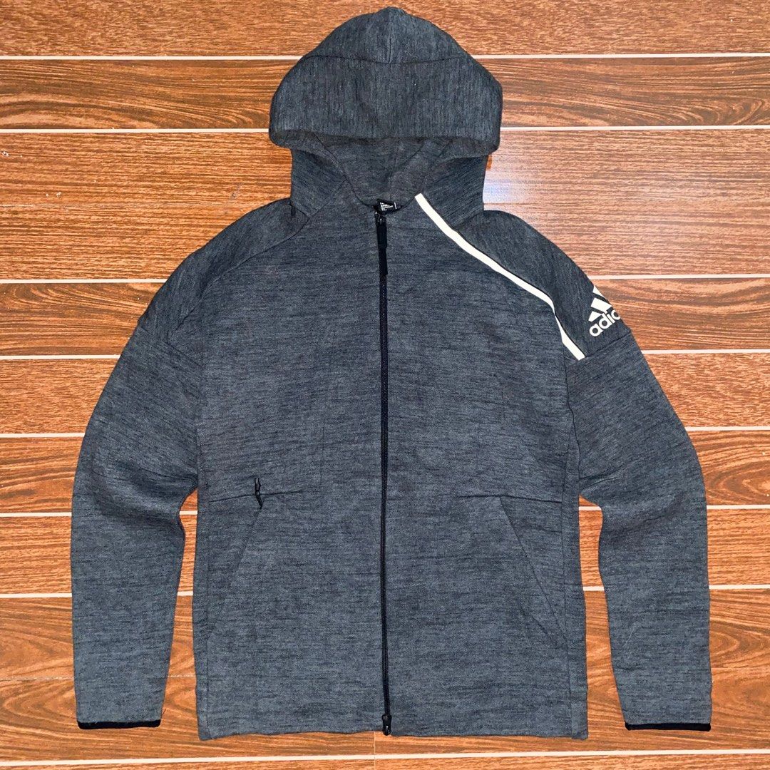 Adidas Full zip Hoodie (Category: Coats, Jackets and Outerwear) located in Antipolo. Submitted by Thriftdrip_gang (Listing ID 1414148927, Image 2). Description: Adidas zip hoodie Size: Medium, 20x27 Color rate: 9.8/10 Excellent condition No flaws 700.